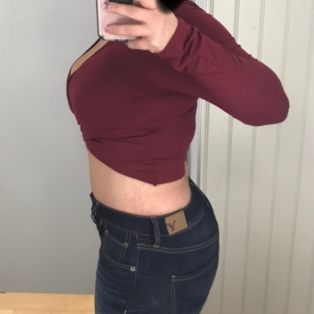 Gaze Deep maroon Crop top - Picture 4 of 6